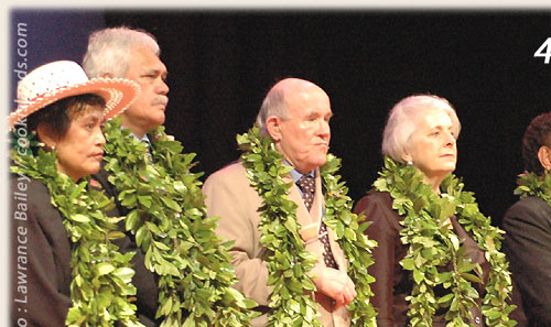 State representatives during flagraising ceremony - Cook Islands 40th Constitution Day - 4th August 2005