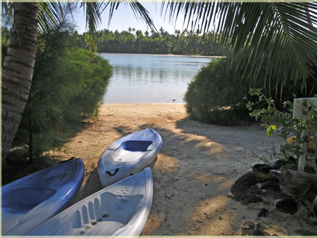 kayak, the beach and the lagoon