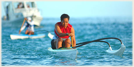 Lin Andrew / Club Te Tupo O te Manava - during warm up before the race / Photo by Lawrance Bailey © sokalavillas.com