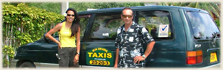 Lyza and Frank from Kia Orana Taxis with Transfer Car / photo: Sarina