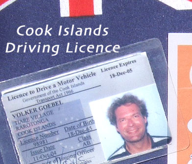 Cook Islands Driving Licence Sample (your signature on the backside)
